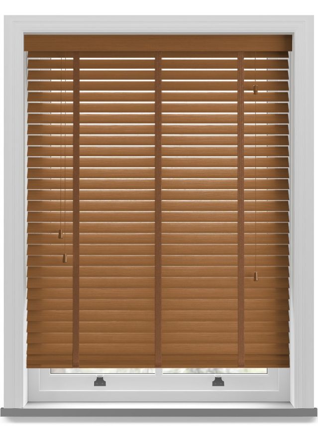Amber Grained Taped Faux Wood Blind