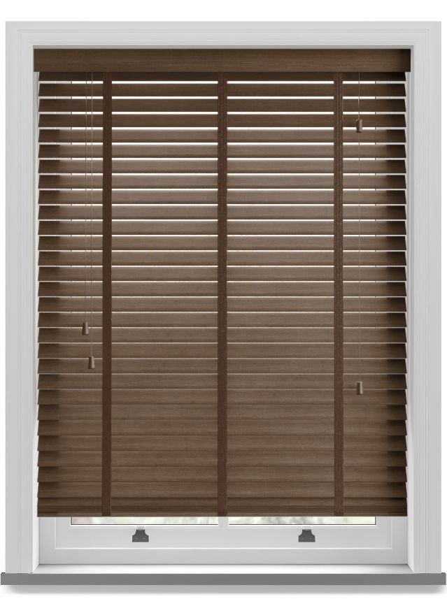 Fired Walnut Taped Real Wood Blind