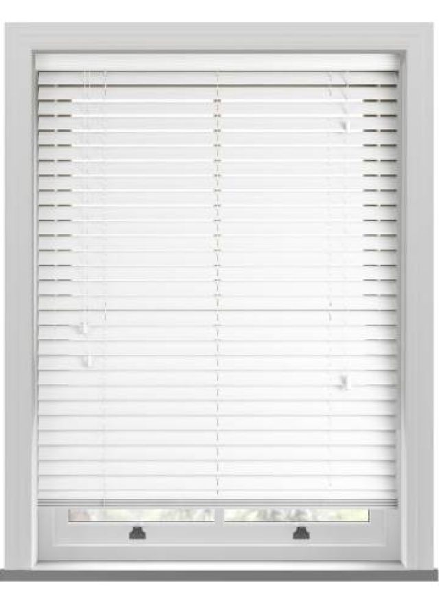 White Grained Premium Faux Wood Blind