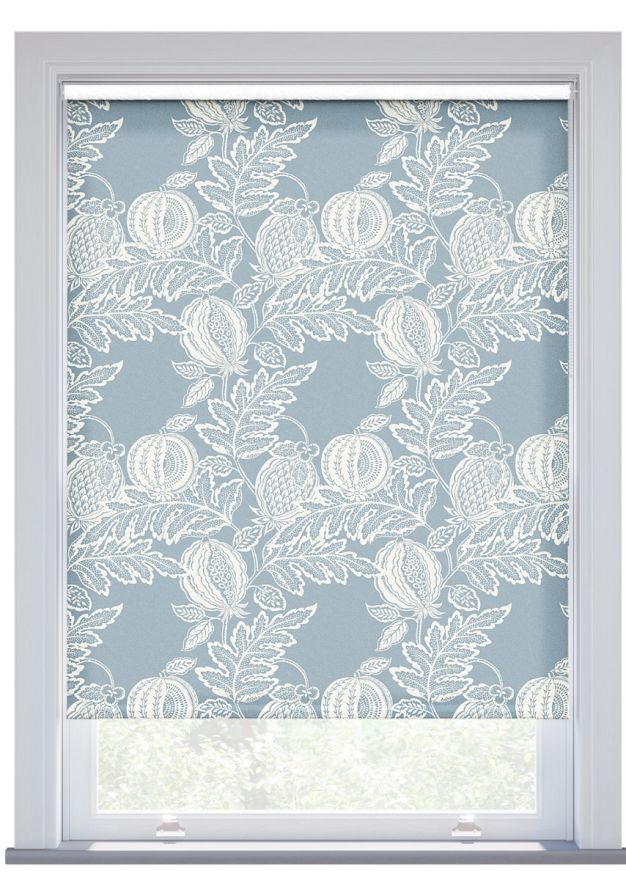 JL x Sanderson Cantaloupe, Menai Blue Roller Blind