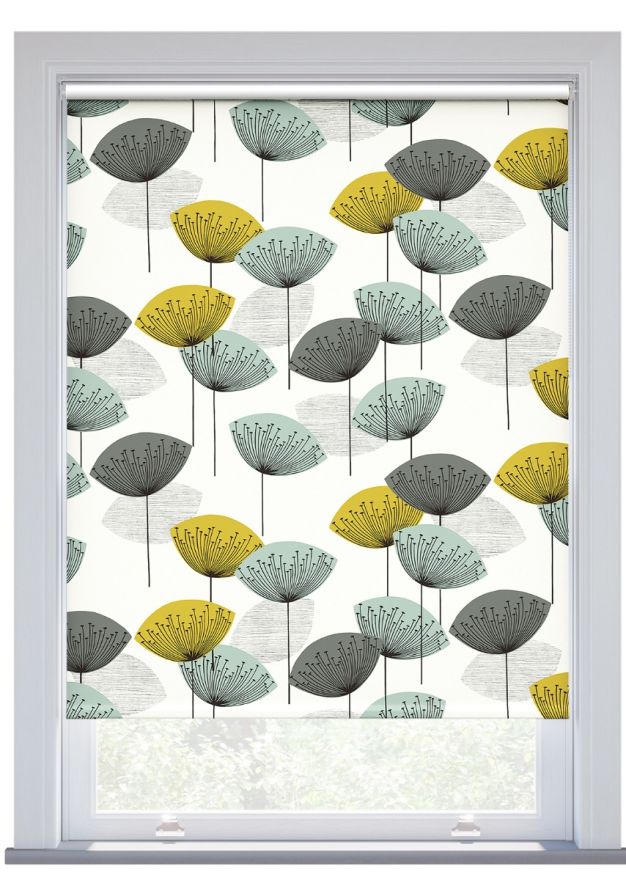 Sanderson Dandelion Clocks, Aqua Blackout Roller Blind