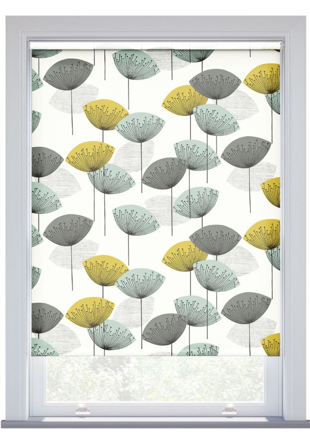 Sanderson Dandelion Clocks, Aqua Roller Blind