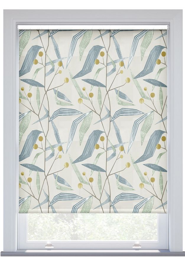 Harlequin Entity, Emerald/Ochre Roller Blind