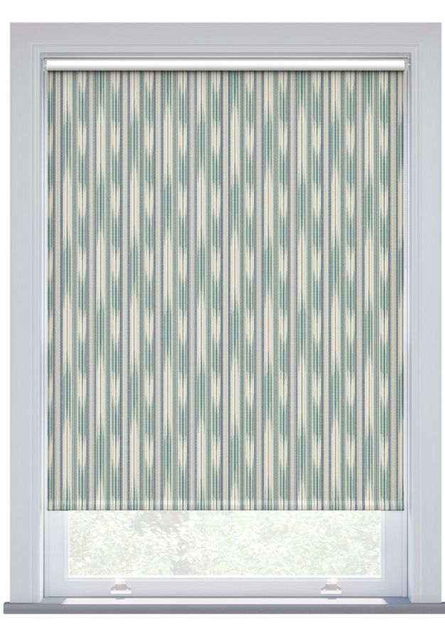 Sanderson Ishi, Teal and Canal Blue Blackout Roller Blind