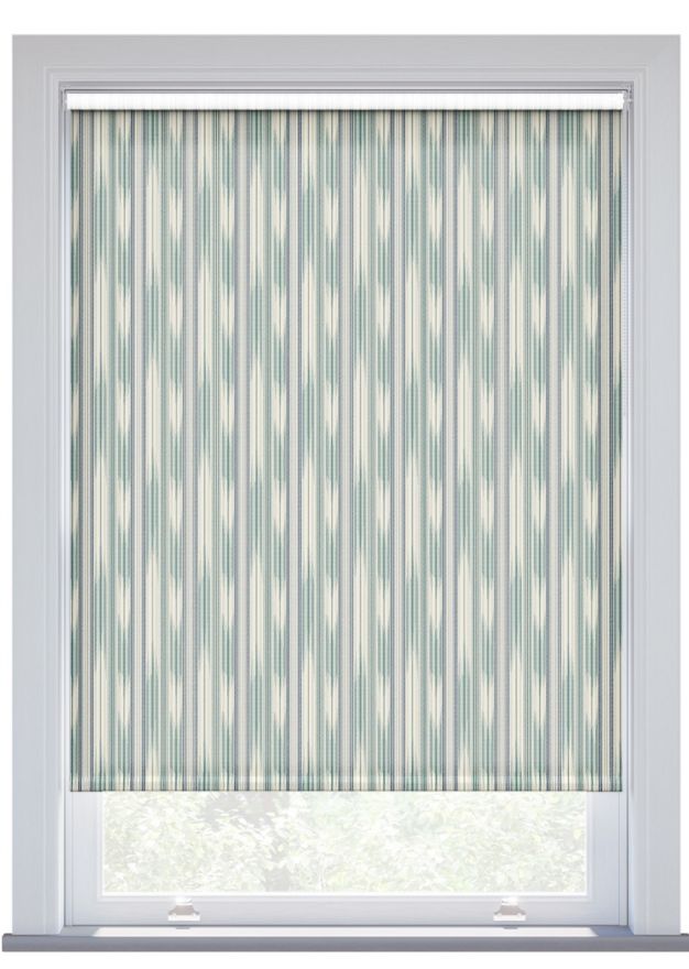 Sanderson Ishi, Teal and Canal Blue Roller Blind