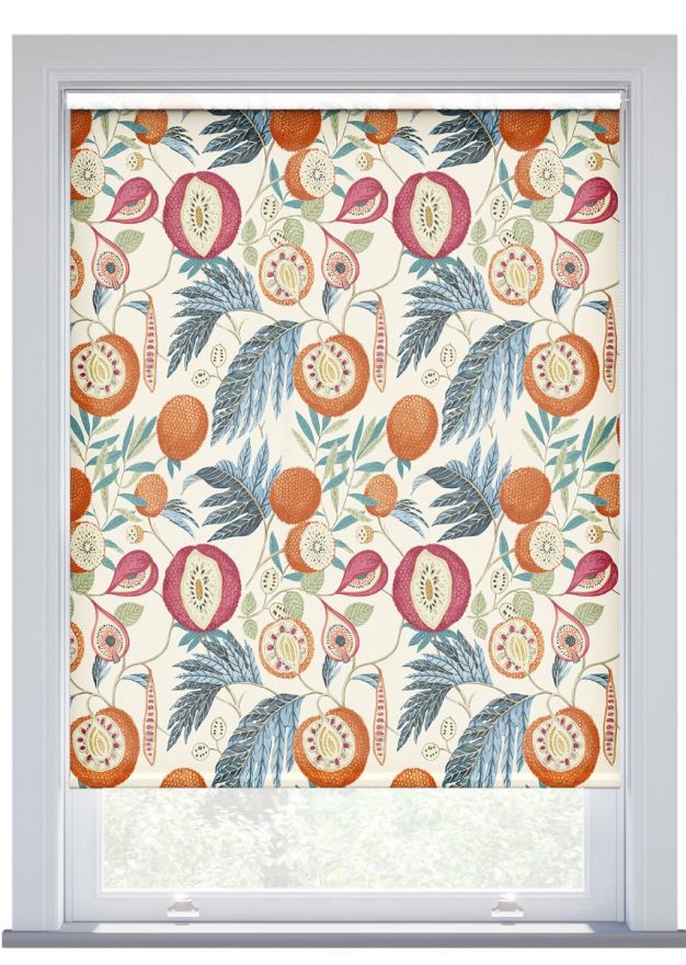 Sanderson Jackfruit, Indigo Rambutan Roller Blind