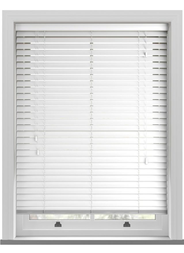 Essentials Snow White Faux Wood Blind