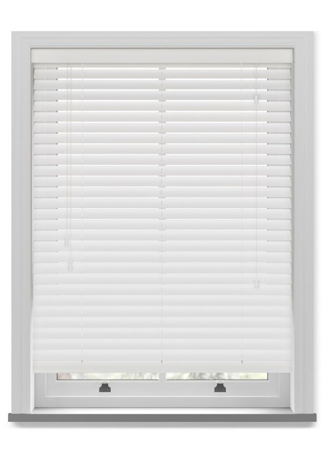 Off White Faux Wood Blind