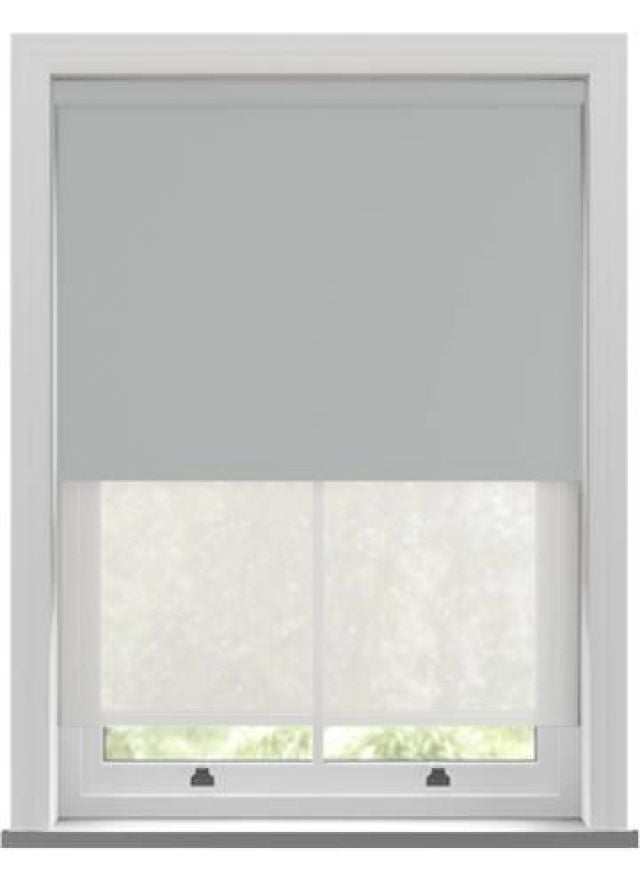 Bella Vellum and Echo Light Grey Double Roller Blind