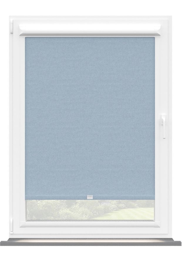 Sky Blue Linen Touch Blackout Perfect Fit Roller Blind