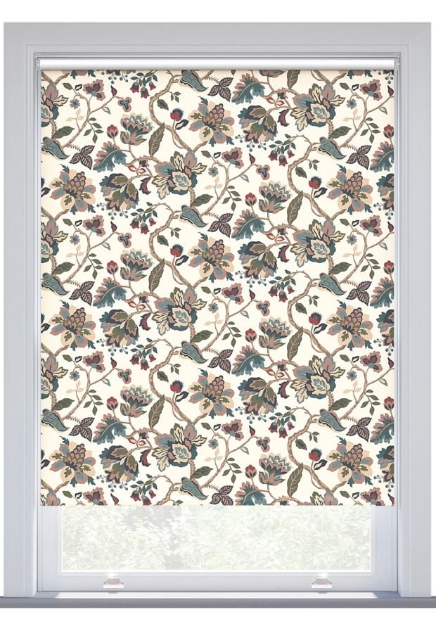 JL x Sanderson Amanpuri, Ink Avocado Blackout Roller Blind