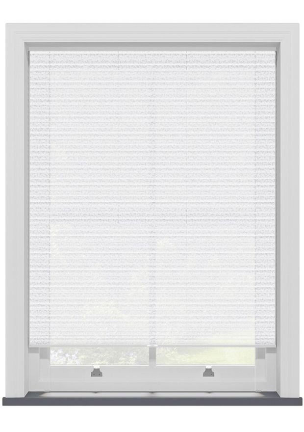 White Faint Leaves Pleated Blind