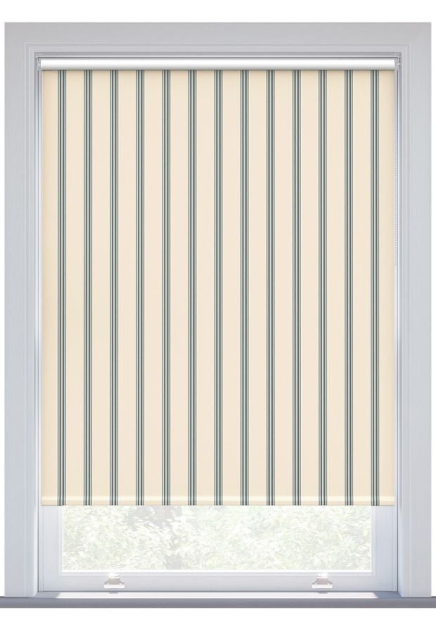 JL x Sanderson Arbre Stripe, Linen Ink Blackout Roller Blind
