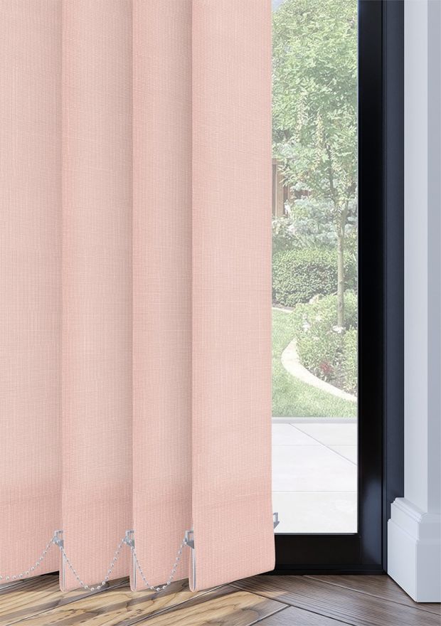 Pink Crossweave Vertical Blind