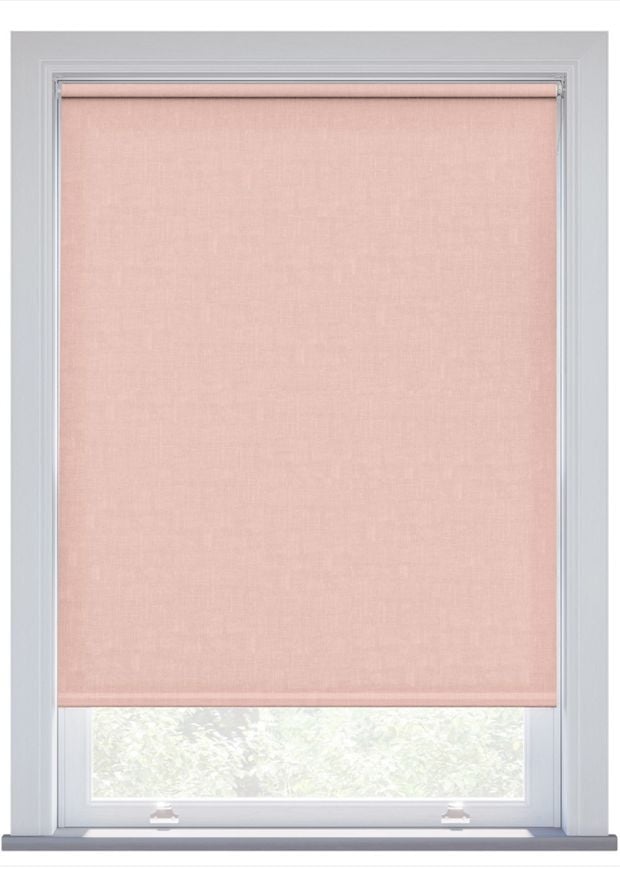 Pink Cross Weave Electric Roller Blind