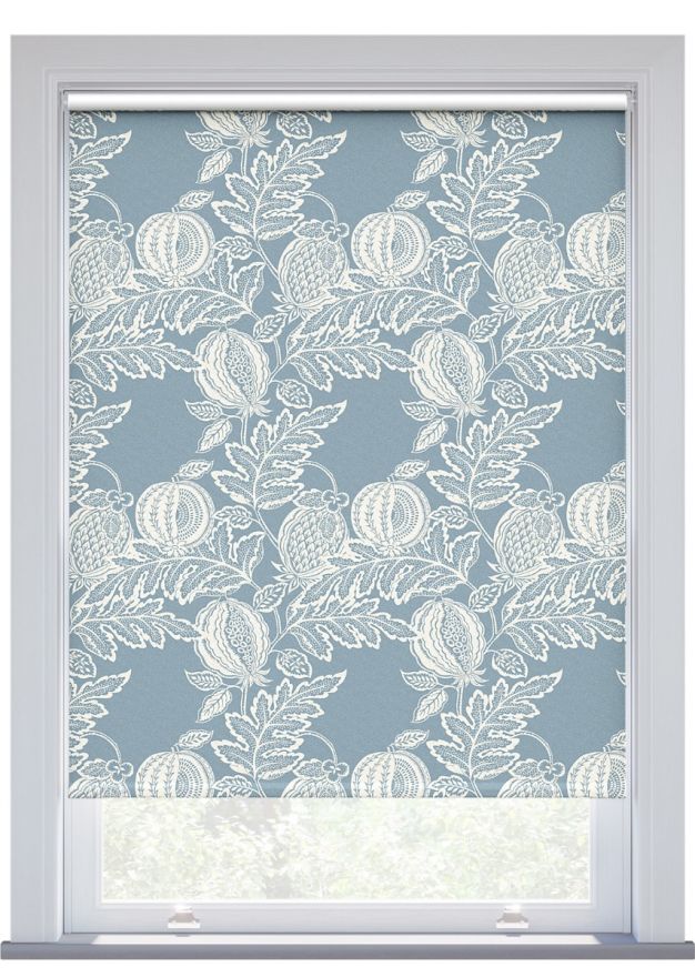JL x Sanderson Cantaloupe Blackout, Menai Blue Roller Blind