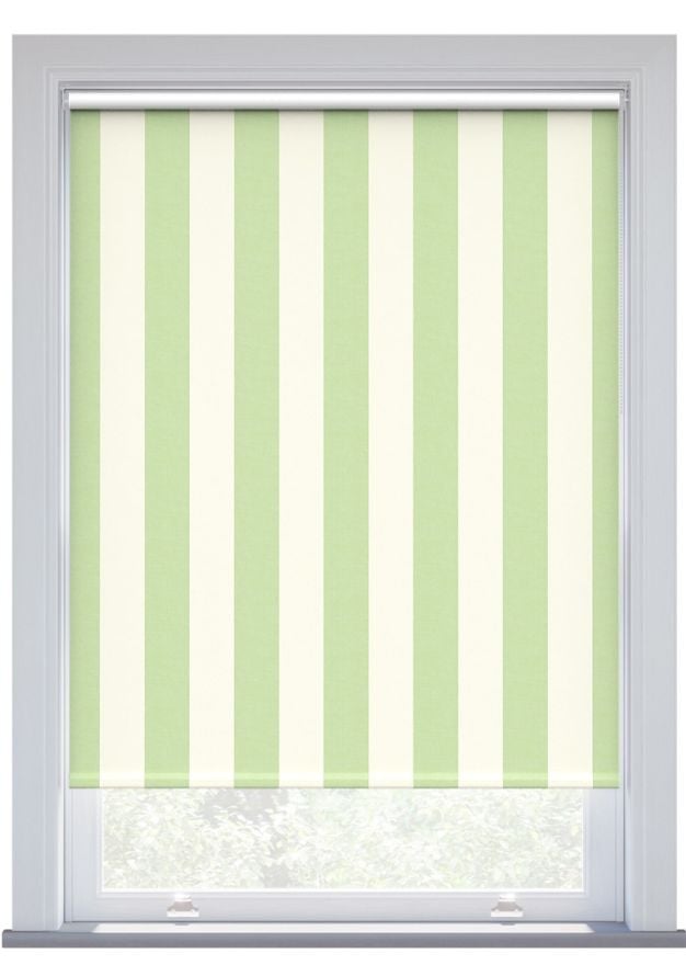 Scion Central Stripe, Pea Green Blackout Roller Blind