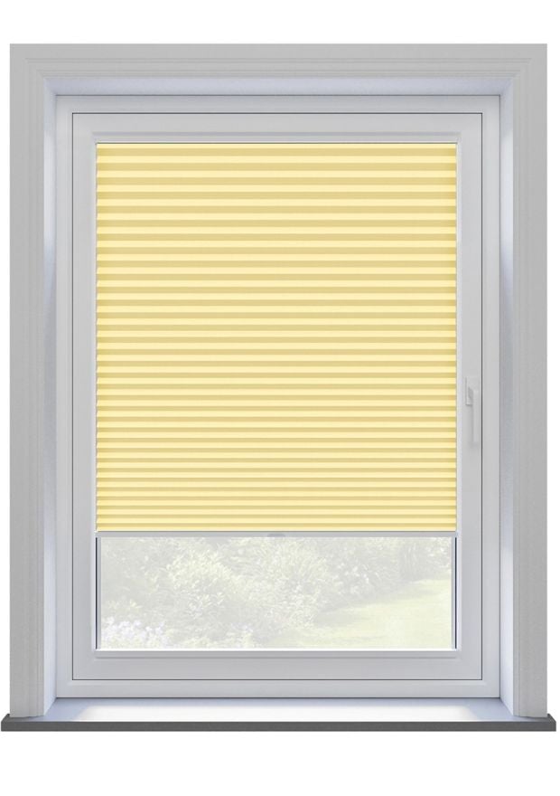 Lemon Sheen Stick On Pleated Blind