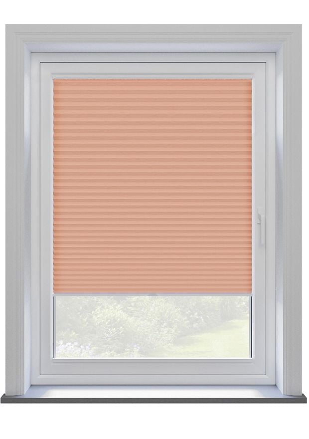 Coral Crushed Clip On Pleated Blind