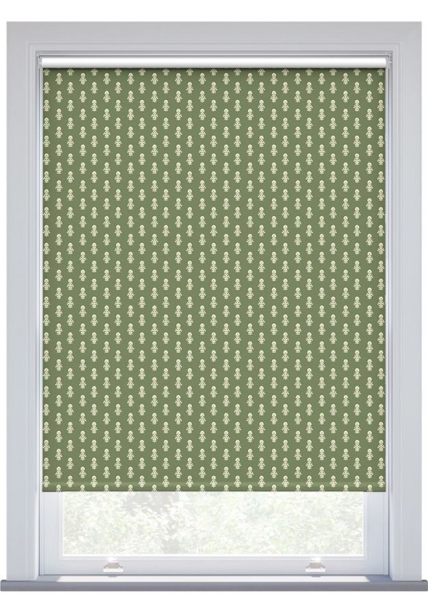 JL x Sanderson Dabu Blackout, Forest Green Roller Blind