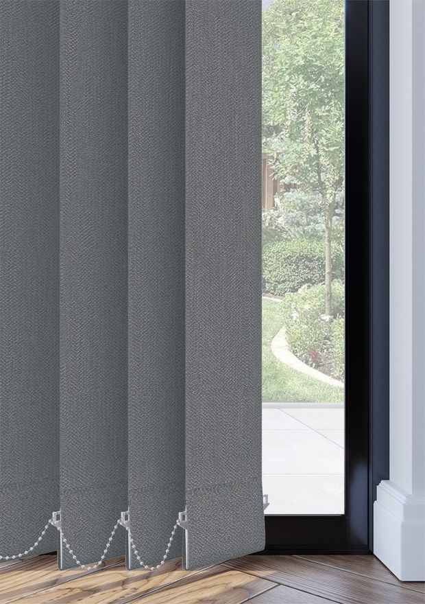Grey Twill Blackout Vertical Blind