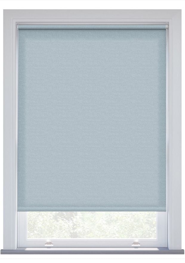 Sky Blue Linen Touch Electric Roller Blind