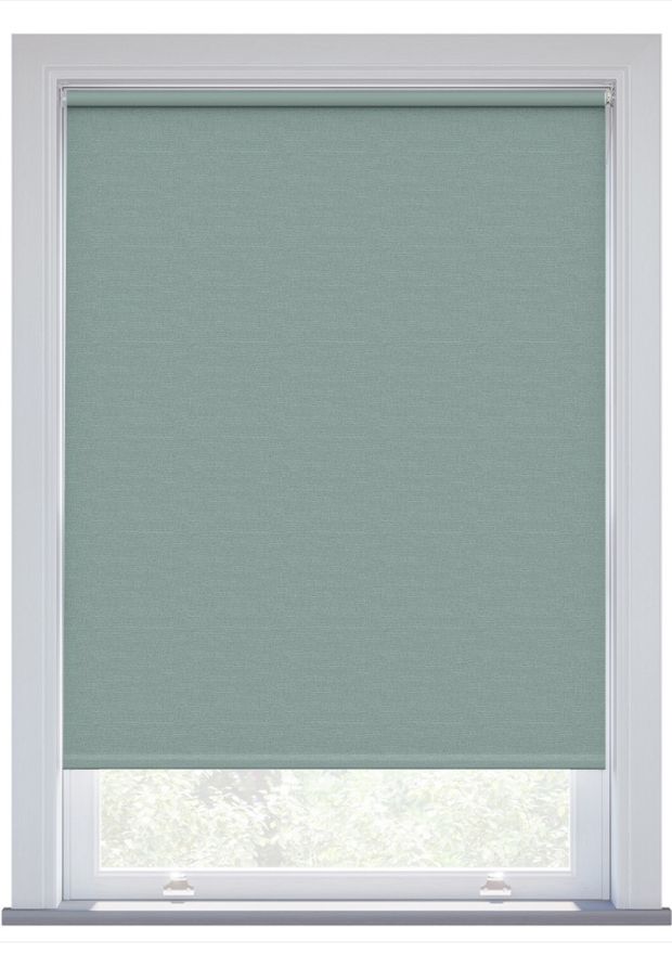 Pale Denim Linen Touch Blackout Electric Roller Blind