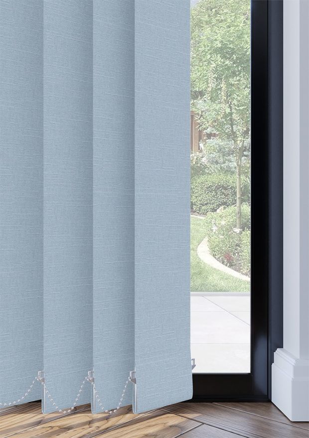 Sky Blue Linen Touch Blackout Vertical Blind