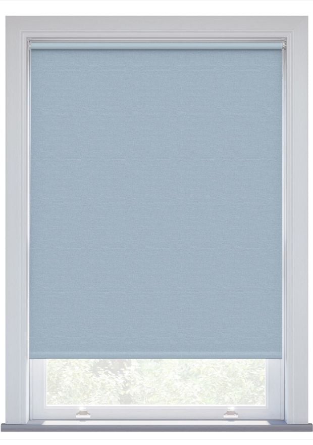 Sky Blue Linen Touch Blackout Electric Roller Blind