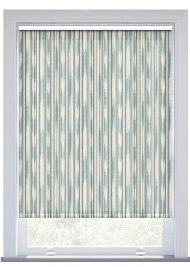 Sanderson Ishi, Teal and Canal Blue Roller Blind