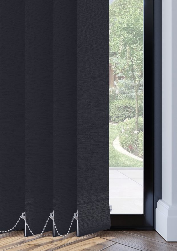 Black Rippled PVC Vertical Blind