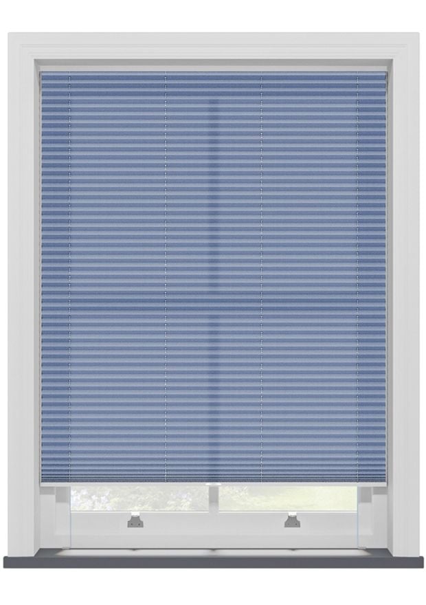 Blue Open Weave Pleated Blind