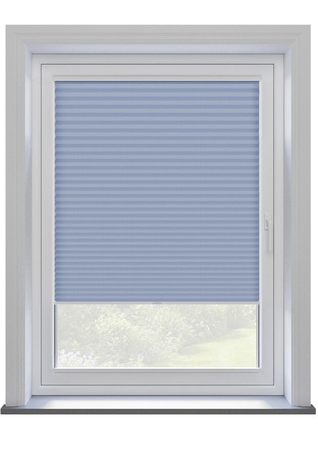 Blue Open Weave Clip On Pleated Blind