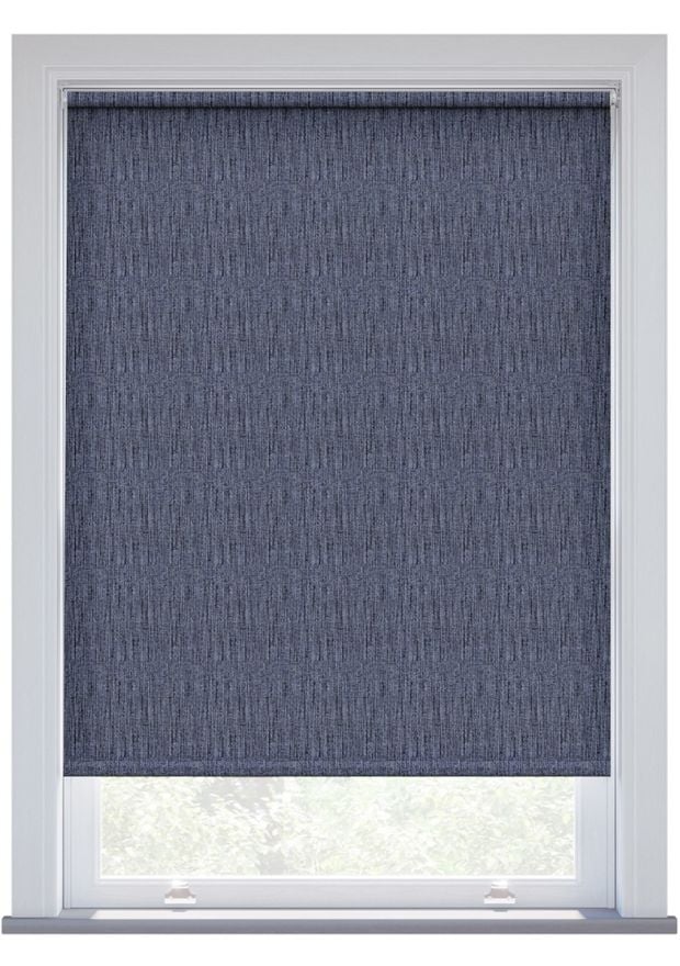 Washed Denim Loose Weave Electric Roller Blind