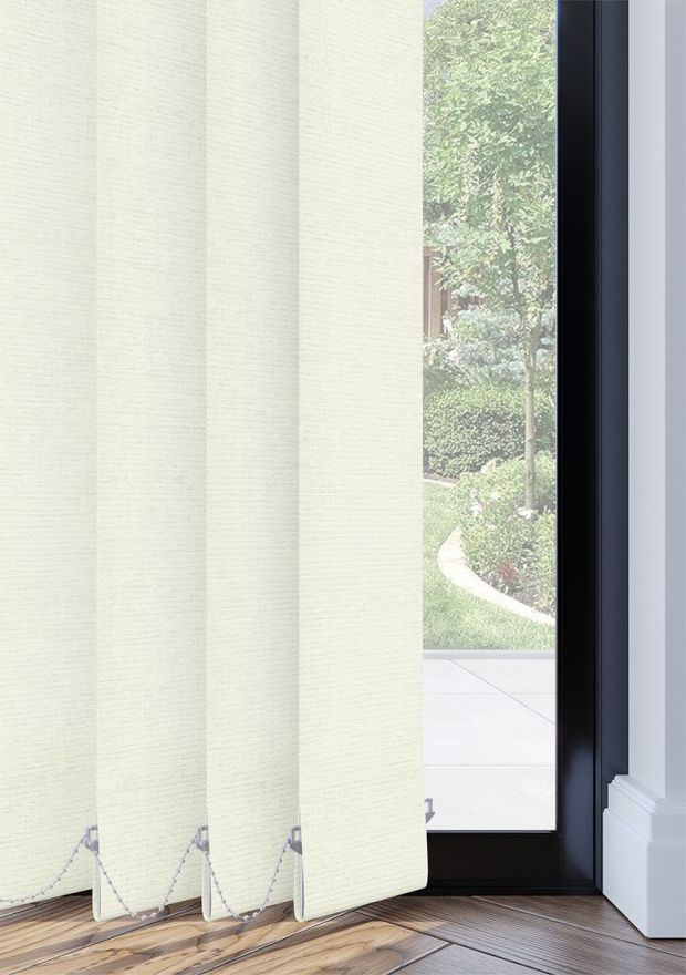 Pale Gold Loose Weave Vertical Blind