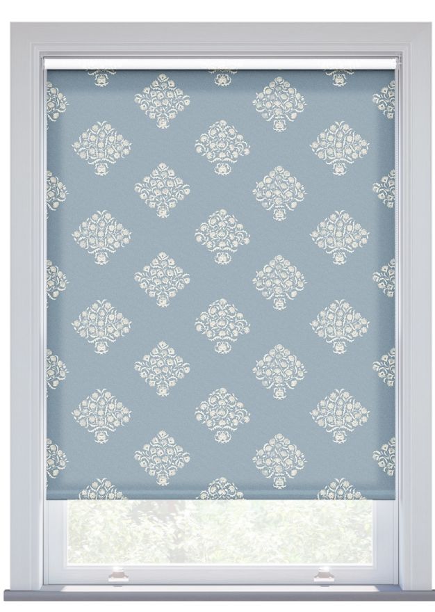JL x Sanderson Ottoman Flowers, Dove Blue Roller Blind