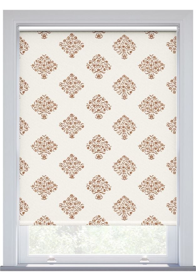 JL x Sanderson Ottoman Flowers Blackout, Paprika Roller Blind