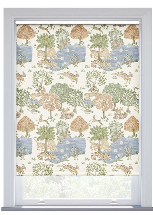 JL x Sanderson Pamir Garden, Flax Olive Roller Blind