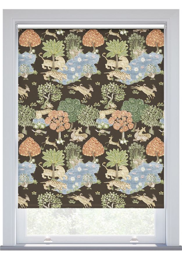 JL x Sanderson Pamir Garden Blackout, Walnut Olive Roller Blind