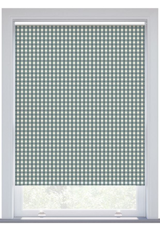 JL x Sanderson Pinetum Check, Ink Blackout Roller Blind
