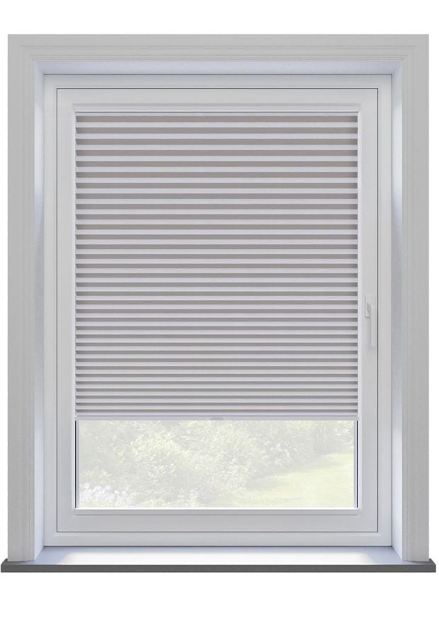 Light Grey Sheen Clip On Pleated Blind