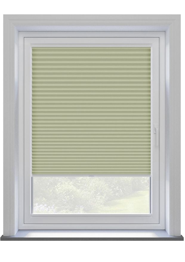 Moss Green Sheen Stick On Pleated Blind