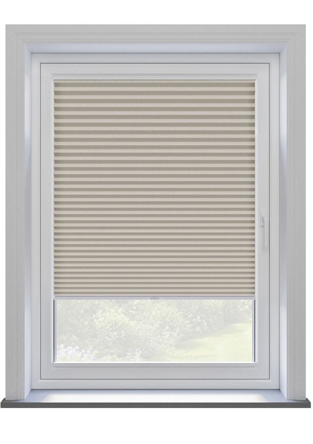 Beige Textured Clip On Pleated Blind