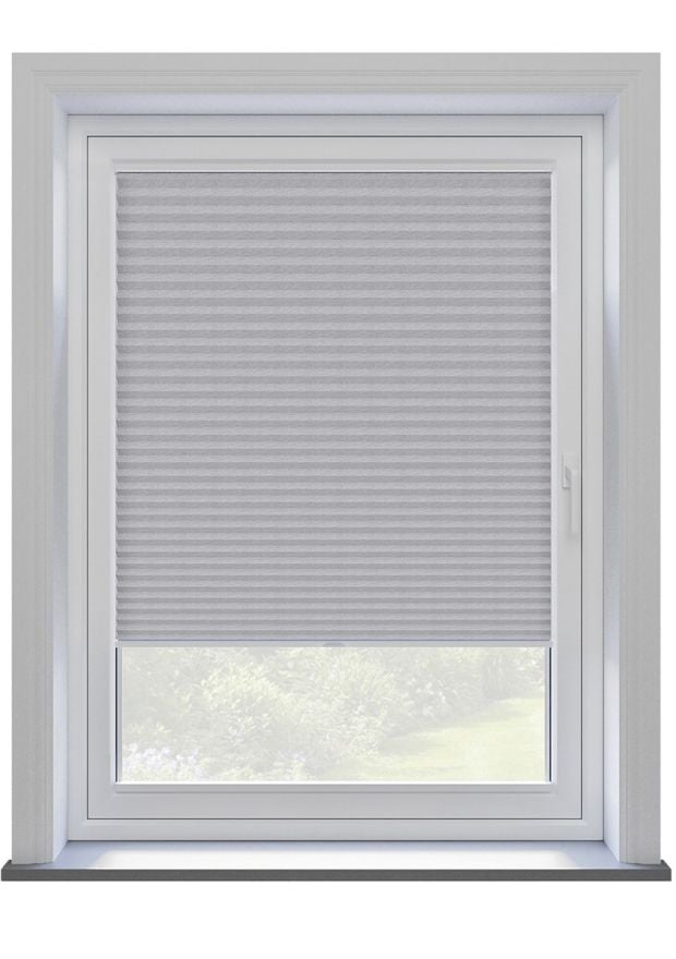 Steel Textured Stick On Pleated Blind