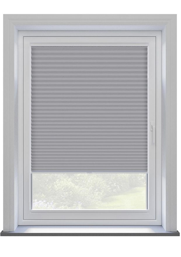 Concrete Grey Crushed Stick On Pleated Blind