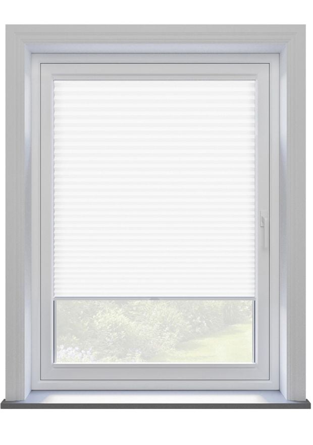 White Crushed Clip On Pleated Blind