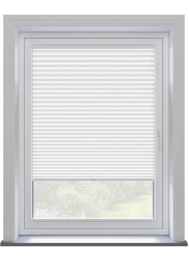 Scandi White Linen Clip On Pleated Blind 