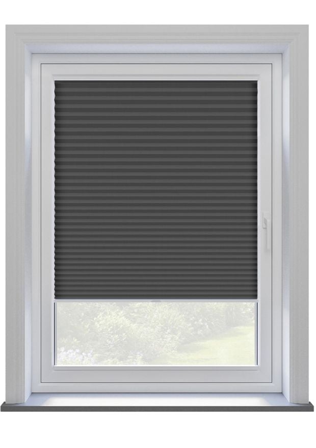 Scandi Black Stick On Pleated Blind