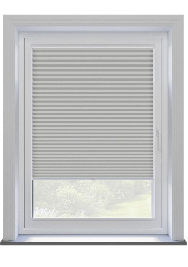 Soft Grey Open Weave Clip On Pleated Blind