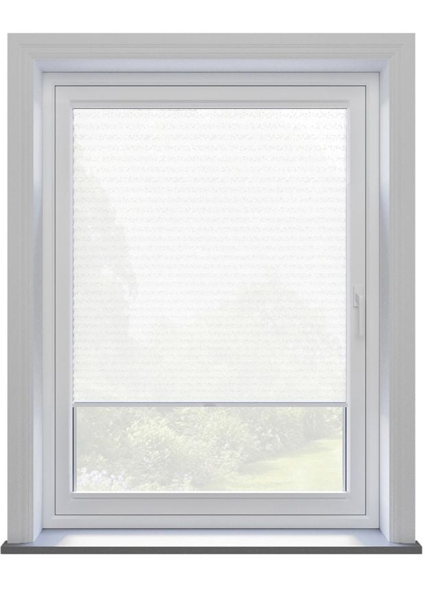 White Faint Leaves Stick On Pleated Blind